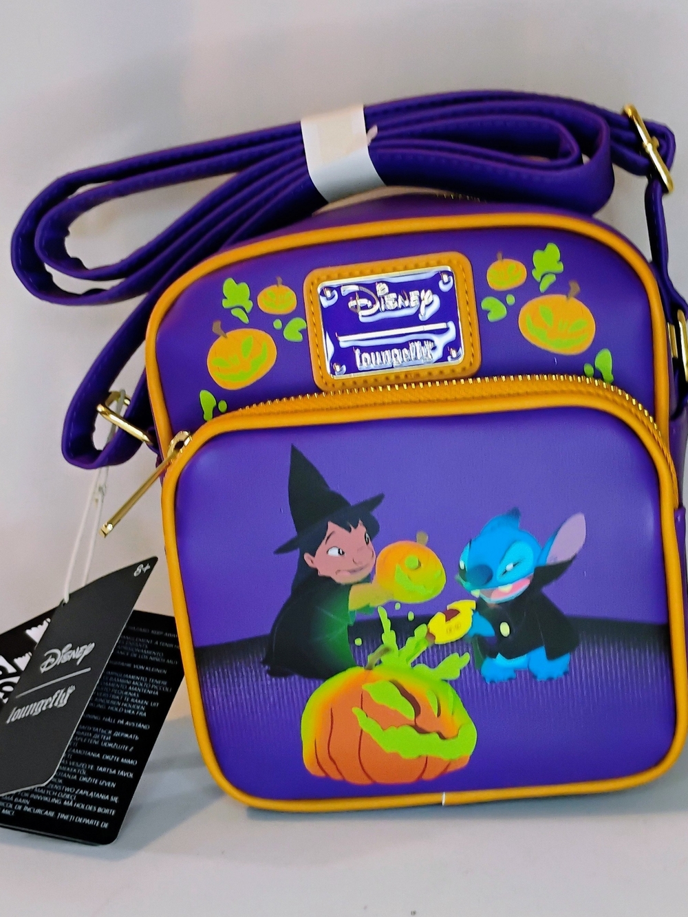 Loungefly/ Disney X Purple Stitch & Witch Pumpkin Kids Crossbody Bag